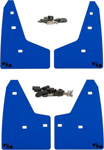 Rokblokz Mud Dail for 2016-2018 Ford Focus RS - مجموعة من 4 ألوان متعددة متوفرة - حراس الطين مقطوعون وملاءمة - يشمل جميع أجهزة التثبيت (الأزرق الفاتح مع شعار أسود) in Kuwait