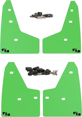 Rokblokz Mud Dail for 2016-2018 Ford Focus RS - مجموعة من 4 ألوان متعددة متوفرة - حراس الطين مقطوعون وملاءمة - يشمل جميع أجهزة التثبيت (الأزرق الفاتح مع شعار أسود) in Kuwait