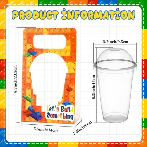 Zhehao 24 Pack Drink Carrier Bag مع مقبض وأكواب بلاستيكية واضحة ، ومقبض أكياس الشرب ، وأكياس الكؤوس القابلة لإعادة الاستخدام. in Saudi Arabia