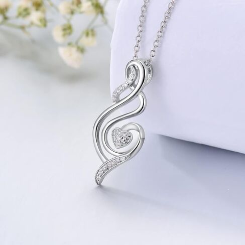 قلادة ZBA Natural Diamond Infinity للنساء ، 14K الذهب الأبيض المطلي بالولاية الفضية الفضية الماس الأبدية القلادة قلادة قلادة المجوهرات ، هدايا عيد ميلاد عيد الميلاد لأمي زوجتها (اللون in Kuwait