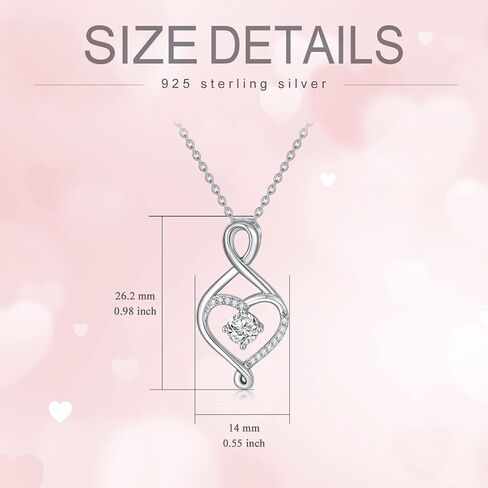 قلادة ZBA Natural Diamond Infinity للنساء ، 14K الذهب الأبيض المطلي بالولاية الفضية الفضية الماس الأبدية القلادة قلادة قلادة المجوهرات ، هدايا عيد ميلاد عيد الميلاد لأمي زوجتها (اللون in Kuwait