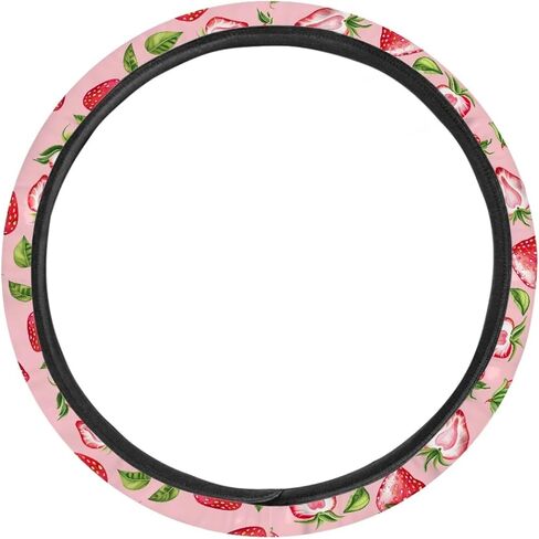 UNICEU Steering Wheel Cover (Hawaiian Hibiscus) Lightly Padded Floral Flowers Standard Size Wheel Car Accessories Automobile Hawaii Tropical Style in Kuwait