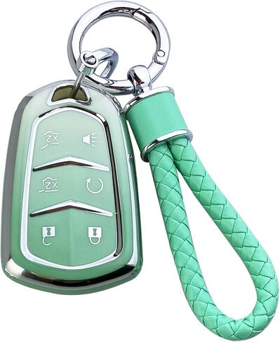 حالة غطاء مفتاح FOB متوافقة مع Cadillac Escalade ESV CTS XTS ATS STS XT4 XT5 CT6 SRX Premium Accessories Shell (Green) in Kuwait