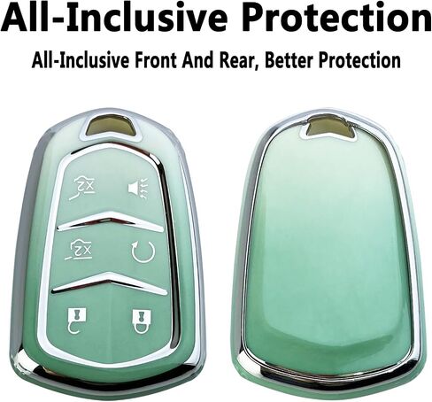 حالة غطاء مفتاح FOB متوافقة مع Cadillac Escalade ESV CTS XTS ATS STS XT4 XT5 CT6 SRX Premium Accessories Shell (Green) in Kuwait