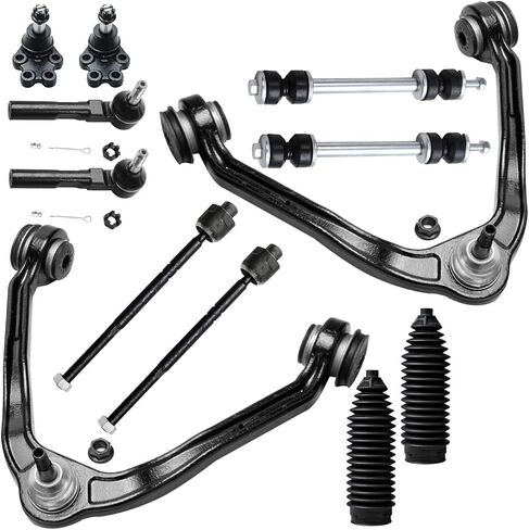 Detroit Axle - RWD Front 12pc Suspension Kit for 1999-2006 Chevy Silverado GMC Sierra 1500, 2 Upper Control Arms 2 Lower Ball Joints 4 Tie Rods 2 Sway Bar Links 2 Boots Replacement in Saudi Arabia