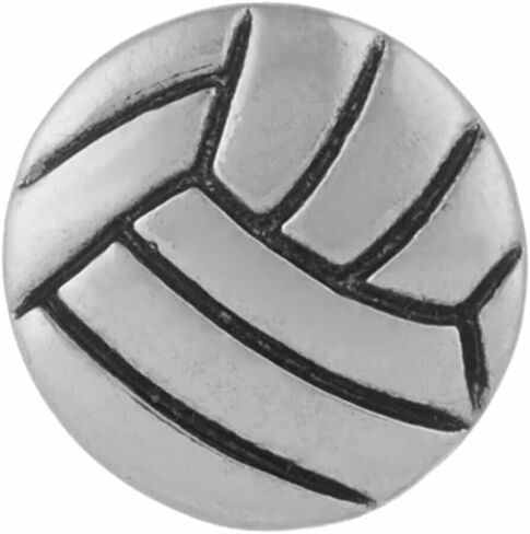 Volleyball Snap Jewelry Sports Team Ball Rhinestone 18MM Ginger Charm Button Fits Women's Customizable Bracelets, Necklaces, Keychains, Rings (Rhinestone Covered) in Kuwait