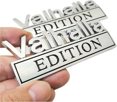 2pcs Valhalla Edition Metal Car Truck Pumper Emblem 3D Padge Sticker (Silver Black) in Kuwait