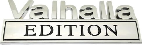 2pcs Valhalla Edition Metal Car Truck Pumper Emblem 3D Padge Sticker (Silver Black) in Kuwait
