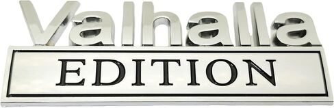 2pcs Valhalla Edition Metal Car Truck Pumper Emblem 3D Padge Sticker (Silver Black) in Kuwait