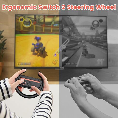 تبديل عجلات التوجيه المصممة لوحدات تحكم Switch 2 Joy-Con ، وعجلات السباق لماريو كارت 9/8 ديلوكس ، تحاكي تجربة السباق الواقعية ، وتبديل وحدة تحكم العجلة Joycon in Saudi Arabia