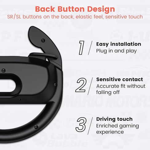تبديل عجلات التوجيه المصممة لوحدات تحكم Switch 2 Joy-Con ، وعجلات السباق لماريو كارت 9/8 ديلوكس ، تحاكي تجربة السباق الواقعية ، وتبديل وحدة تحكم العجلة Joycon in Saudi Arabia