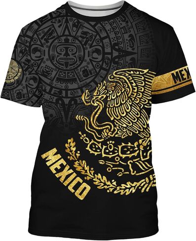Mexico Shirt Short Sleeves Graphic Funny Tee Mexico Eagle Printed Mexican Crewneck Casual Tops in Saudi Arabia