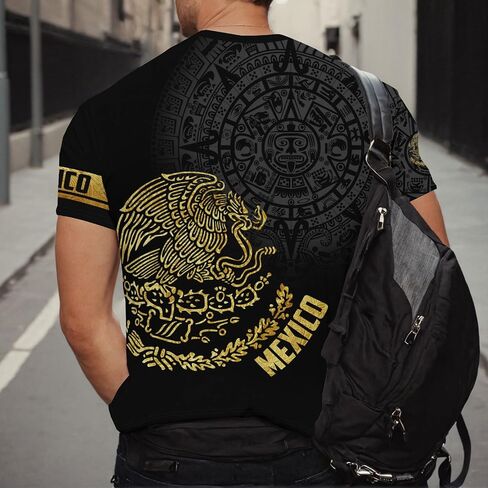 Mexico Shirt Short Sleeves Graphic Funny Tee Mexico Eagle Printed Mexican Crewneck Casual Tops in Saudi Arabia