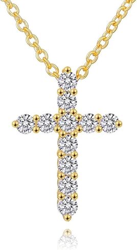 14K Gold Men's Cross Pendant Pave with Diamonds Chain Necklace, Hip Hop Stylish Design, Bold Statement Piece in Saudi Arabia
