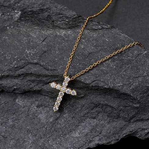 14K Gold Men's Cross Pendant Pave with Diamonds Chain Necklace, Hip Hop Stylish Design, Bold Statement Piece in Saudi Arabia