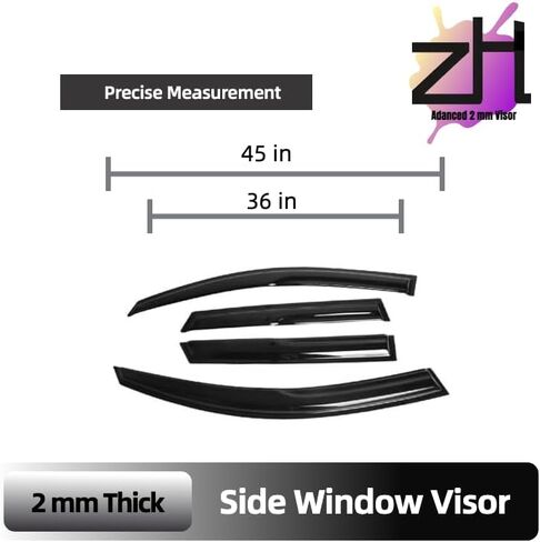 يناسب Hyundai Santa Fe العام: 2013 2014 2015 2016 2017 2018 Safe Smoke Window Visor Sun Rain Vent Vent Venwork Window Window Deflector ، 4 PCS in Saudi Arabia