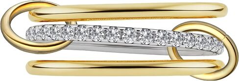 Multi Stacking Rings Set for Women,18k Gold Plated CZ Non Tarnish, Statement Mixed Metals Stackable Rings in Kuwait