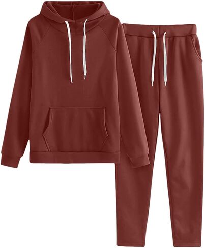Womens 2 قطعة ملابس صالة Hoodie Swostsuit مجموعات كبيرة الحجم من النوع الثقيل السقوط الفضفاض in Kuwait