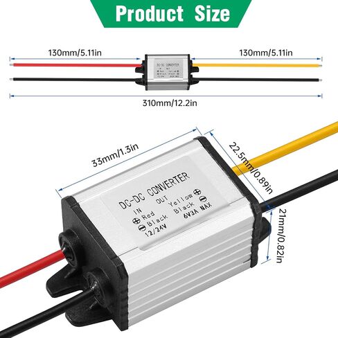 DC 12V/24V إلى 3.7 فولت محول الجهد DC 8-30V إلى 3.7V 3A 11.1W MAX IP67 MAX IP67 ANDROFTING MODULE CONTRALTER محول جهد الجهد للروبوتات ، المحرك ، السيارات ، إضاءة LED والمزيد in Kuwait