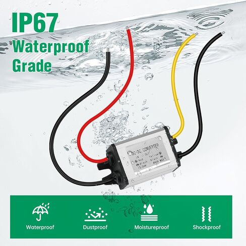DC 12V/24V إلى 3.7 فولت محول الجهد DC 8-30V إلى 3.7V 3A 11.1W MAX IP67 MAX IP67 ANDROFTING MODULE CONTRALTER محول جهد الجهد للروبوتات ، المحرك ، السيارات ، إضاءة LED والمزيد in Kuwait