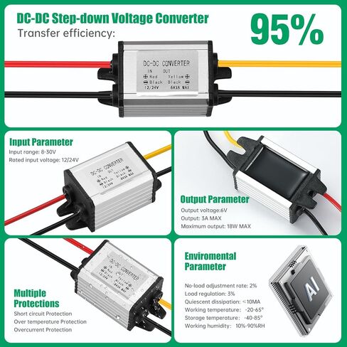DC 12V/24V إلى 3.7 فولت محول الجهد DC 8-30V إلى 3.7V 3A 11.1W MAX IP67 MAX IP67 ANDROFTING MODULE CONTRALTER محول جهد الجهد للروبوتات ، المحرك ، السيارات ، إضاءة LED والمزيد in Kuwait