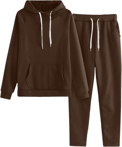 Womens 2 قطعة ملابس صالة Hoodie Swostsuit مجموعات كبيرة الحجم من النوع الثقيل السقوط الفضفاض in Kuwait