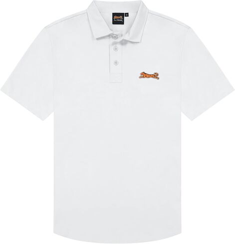 Le TIGRE Classic Cotton Polo Shirts for Men - Breathable Collared Shirts for Men with Stretch - Machine Washable Mens Polo Shirts - White, Size L in Saudi Arabia