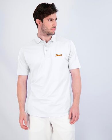 Le TIGRE Classic Cotton Polo Shirts for Men - Breathable Collared Shirts for Men with Stretch - Machine Washable Mens Polo Shirts - White, Size L in Saudi Arabia