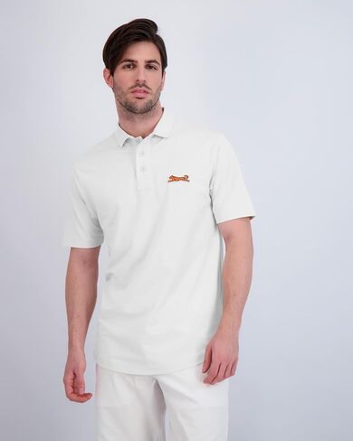 Le TIGRE Classic Cotton Polo Shirts for Men - Breathable Collared Shirts for Men with Stretch - Machine Washable Mens Polo Shirts - White, Size L in Saudi Arabia