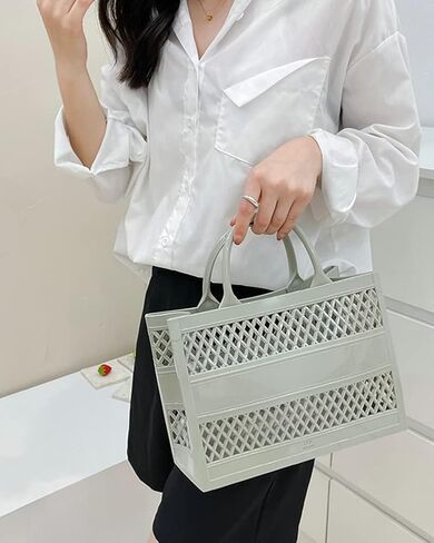 حقيبة حمل للمحافظات للنساء صيف الشاطئ الشاطئ حقيبة سلة كبيرة سعة التسوق سلة أعلى in Kuwait