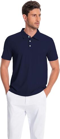 Men’s Polo Shirts Collar Short Sleeve Golf Shirt Quicky Dry Moisture Wicking Lightweight Polo T-Shirt in Saudi Arabia