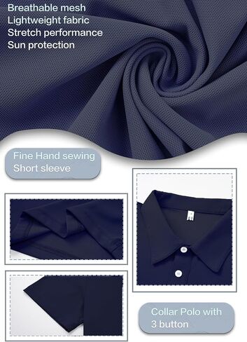 Men’s Polo Shirts Collar Short Sleeve Golf Shirt Quicky Dry Moisture Wicking Lightweight Polo T-Shirt in Saudi Arabia