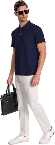 Men’s Polo Shirts Collar Short Sleeve Golf Shirt Quicky Dry Moisture Wicking Lightweight Polo T-Shirt in Saudi Arabia