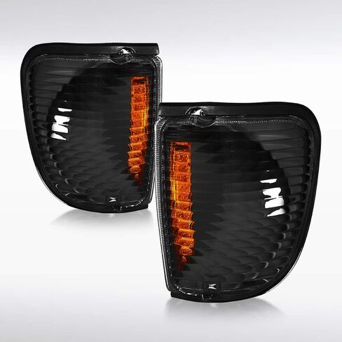 Autozensation Compatible with Ford Econoline Van E150 E250 1992-2006, Black Housing Clear Lens Corner Lights, L+R Pair Assembly in Saudi Arabia