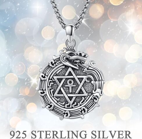 Sterling Silver Aztec Ouroboros Necklace Poseidon Necklace Nail Skull Necklace Eye of Horus Necklace Vintage Jewelry for Men Eboy in Saudi Arabia
