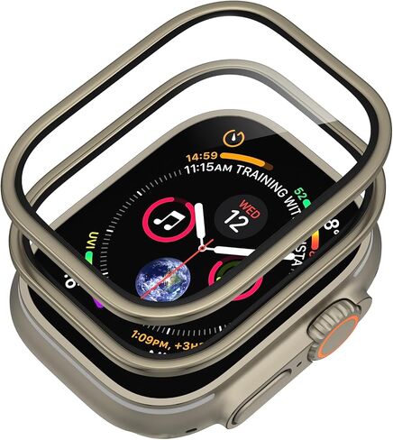 2-Pack Tempered Glass Waterproof HD Screen Protector with Titanium Compatible with Apple Watch Ultra 1/2/3 49mm (black) in Saudi Arabia