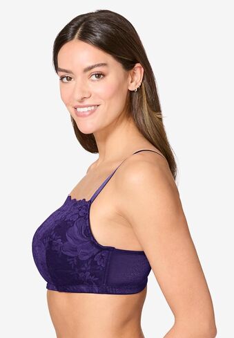 Comfort Choice Women's Plus Size Lace Wireless Cami Bra in Kuwait