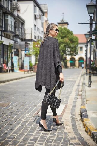 Modena Women's ExtraSoft Fine Knit Pullover Poncho. Sleeveless, Open Sides. V Neck Easy On and Off. in Saudi Arabia