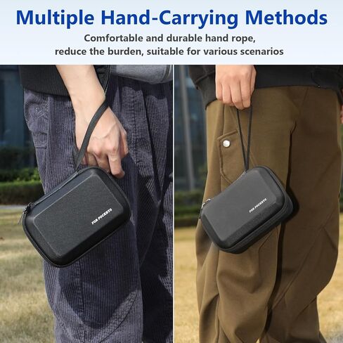 Jisoncase Pocket 3 حقيبة حمل ، حقيبة تخزين محمولة مقاومة للماء مع أحزمة الرسغ ، علبة سفر لـ DJI Osmo Pocket 3 Vlogging Camera (الأسود) in Kuwait