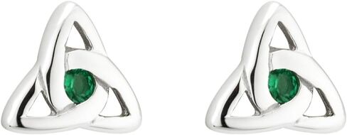 Biddy Murphy, Sterling Silver Green Crystal Irish Trinity Knot Stud Earrings for Women in Saudi Arabia