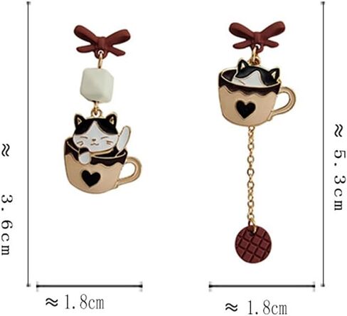 925 Silver Post Earrings For Women Personalized Stud Earrings Anime Asymmetrical Enamel Pendant Earrings in Saudi Arabia