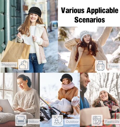 YSense 2 Pack Womens Winter Hats Warm Knit Hat Slouchy Beanie Cap with Brim Gifts in Kuwait