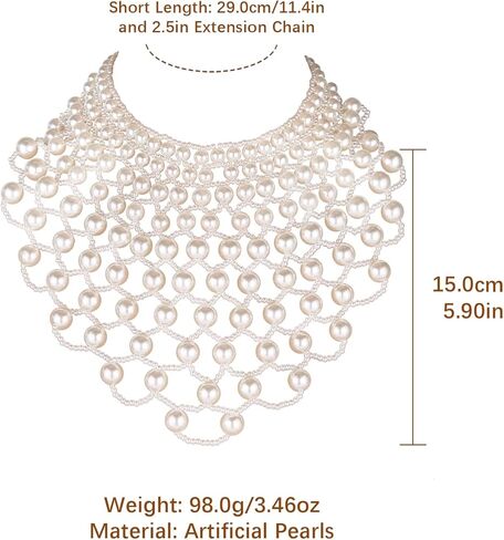 قلادة Hzman Pearl Choker للنساء مستديرة in Saudi Arabia