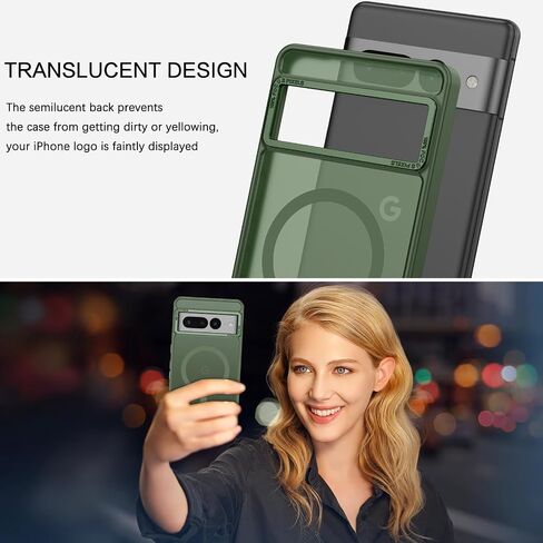 GUAGUA for Google Pixel 7 Pro Case with Stand, Magnetic Cases with Foldable Invisible Stand Translucent Matte Back Slim Protective Shockproof Kickstand Phone Case for Google Pixel 7 Pro 6.7", Black in Saudi Arabia