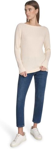 Nautica Women's Long Sleeve Cable Boatneck Sweater in Saudi Arabia