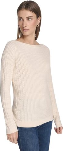 Nautica Women's Long Sleeve Cable Boatneck Sweater in Saudi Arabia