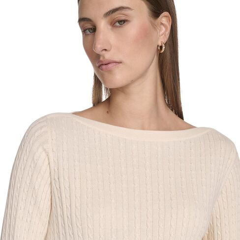 Nautica Women's Long Sleeve Cable Boatneck Sweater in Saudi Arabia