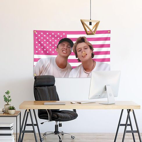 درو و JJ Pink 3x5ft العلم الداخلي/الخارجي ملصق الجدار الزخرفي معلق in Saudi Arabia