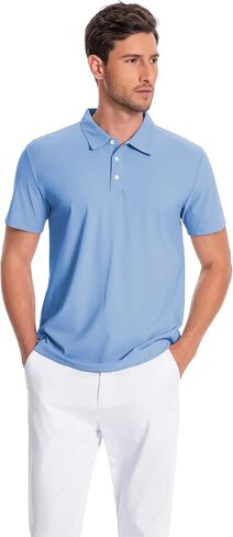 Men’s Polo Shirts Collar Short Sleeve Golf Shirt Quicky Dry Moisture Wicking Lightweight Polo T-Shirt in Saudi Arabia