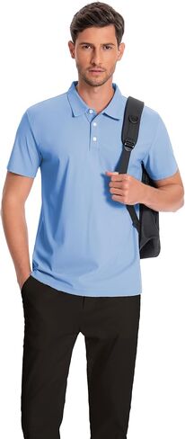 Men’s Polo Shirts Collar Short Sleeve Golf Shirt Quicky Dry Moisture Wicking Lightweight Polo T-Shirt in Saudi Arabia
